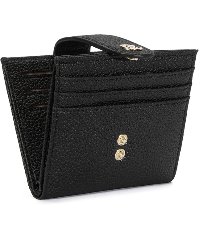 BOSTANTEN Slim Wallet for Women Small RFID Blocking Credit Card Holder Leather Bifold Wallets with Zipper Coin Pocket Black