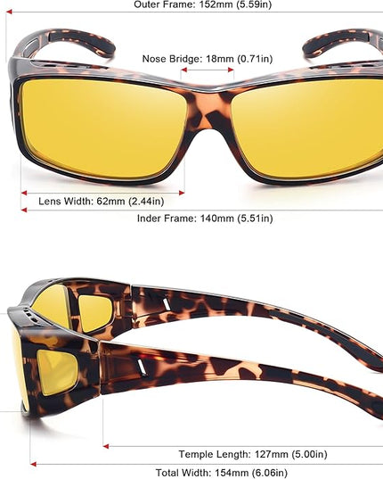 MEETSUN Fit Over Glasses Sunglasses for Men Women,Wrap Around Sunglasses Polarized UV400 Protection