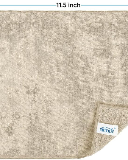 HOMEXCEL Brown Microfiber Cleaning Cloth, 12 Pack Premium Microfiber Towels for Cars, Lint Free, Scratch-Free, Highly Absorbent, Reusable Cleaning Rags for Car, Household, Kitchen, Window, 11.5"X11.5"