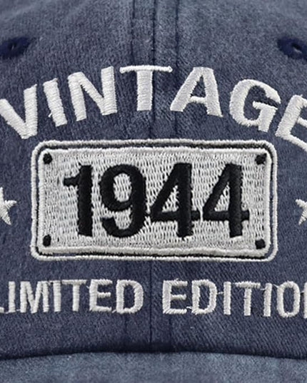 Vintage 1944 1943 1942 1941 1940 1939 1938 1937 1936 1935 Limited Edition Adjustable Embroidered Baseball Cap