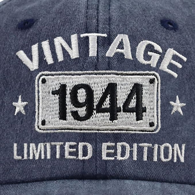 Vintage 1944 1943 1942 1941 1940 1939 1938 1937 1936 1935 Limited Edition Adjustable Embroidered Baseball Cap