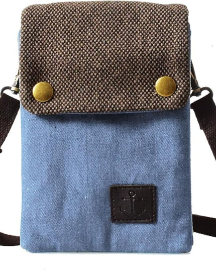 Women's Small Crossbody Bags Canvas Cellphone Purse Coin Pouch Wallet Mini Shoulder Handbags Wristlet Clutch