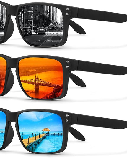 KUGUAOK Polarized Square Sunglasses For Men and Women Matte Finish Sun Glasses UV Protection Glasses