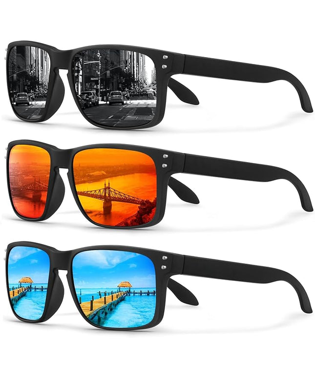 KUGUAOK Polarized Square Sunglasses For Men and Women Matte Finish Sun Glasses UV Protection Glasses