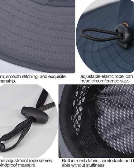 Sireck Fishing Hat, UPF50+ Wide Brim Sun Hat for Men Women, UV Protection Hiking Beach Bucket Hats Summer Safari Hat