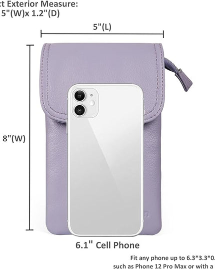 befen Genuine Leather Small Crossbody Bags for Women Cell Phone Bag Cross Body Purses,Silver Zipper