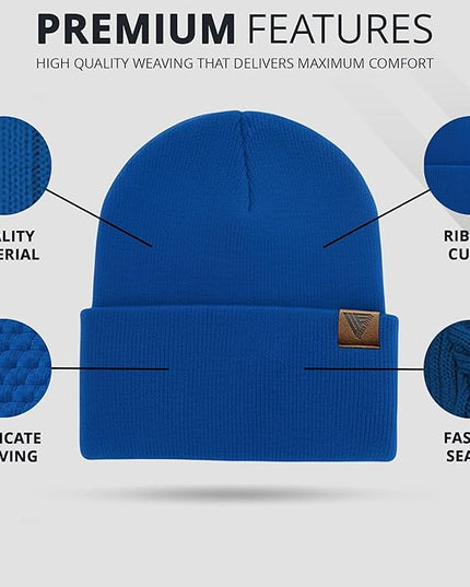 Urban Effort Beanie for Men Women – Warm Acrylic Unisex Knit Winter Hats for Men, Soft Stretch Fit, Classic Streetwear Style