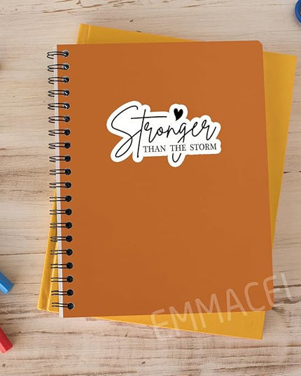 (3PCS) Stronger Than The Storm Sticker, Inspirational Stickers - Motivational Vinyl Decal for Laptop, Tumbler, Water Bottle, Scrapbook Size 3" x 1.8 "
