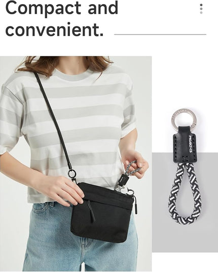 project-cb Phone Finger Ring Strap 1,Phone Tether Tab 2,Key Chain,Key Ring 2(VibrantNoir-B)