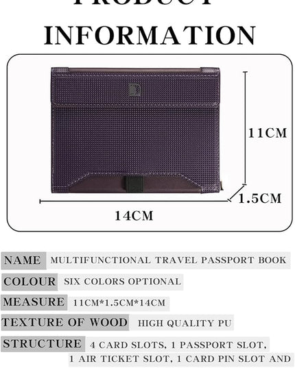 Passport Holder for Travel Essentials, RFID Blocking PU Leather Passport Wallet Cover Card holder Case Passport Book Holders for Women and Men, Dark Purple