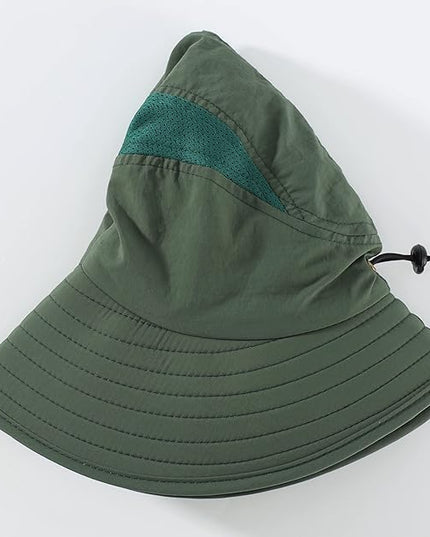 Home Prefer UPF 50+ Mens Wide Brim Fishing Hat with Neck Flap Sun Hat for Men Women Sun Protection Cap
