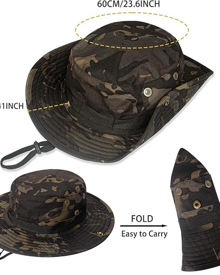 Sun Hats for Men Women Boonie Hat UPF 50+ Bucket Hat Wide Brim UV Protection Fishing Hiking Safari Outdoor Hats
