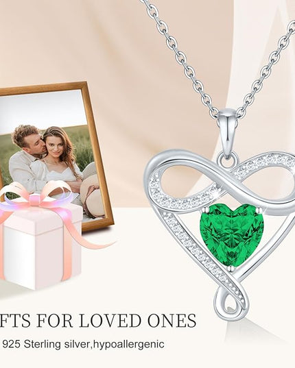 925 Sterling Silver Infinity Necklace - Exquisite Silver Jewelry for Women, Love Heart Necklace for Birthday, Anniversary, Valentine’s Day - Ideal Gift for Girlfriend, Wife, Mom, or Her