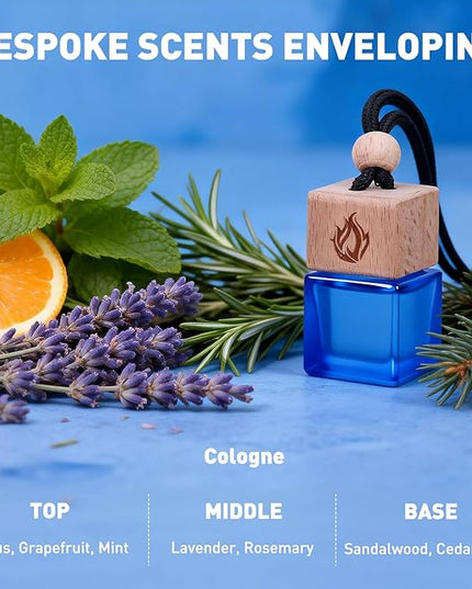 Car Air Freshener Hanging 2 Pack, Cologne Fragrance Long Lasting Car Scent Essential Oil Diffuser, Car Accessories Air Diffuser for Men