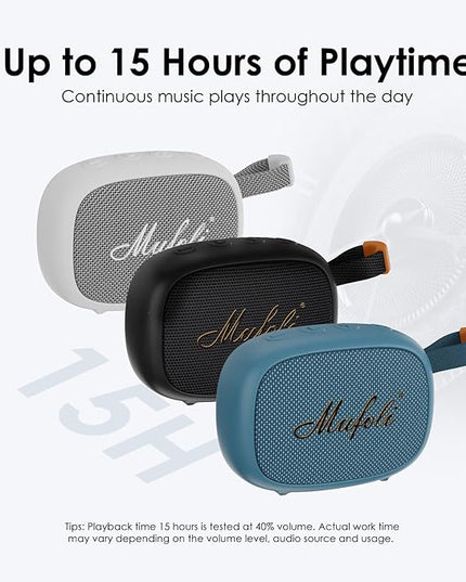 Magnetic Bluetooth Speaker, Mini Portable Speaker, Up to 15H Playtime, IP67 Waterproof and Dustproof, Powerful Sound, for Indoors and Outdoors, Hiking(MF16-BL)