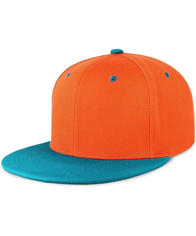 CHOK.LIDS Flat Bill Visor Classic Snapback Hat Blank Adjustable Brim High Top End Trendy Color Style Plain Tone Baseball Cap