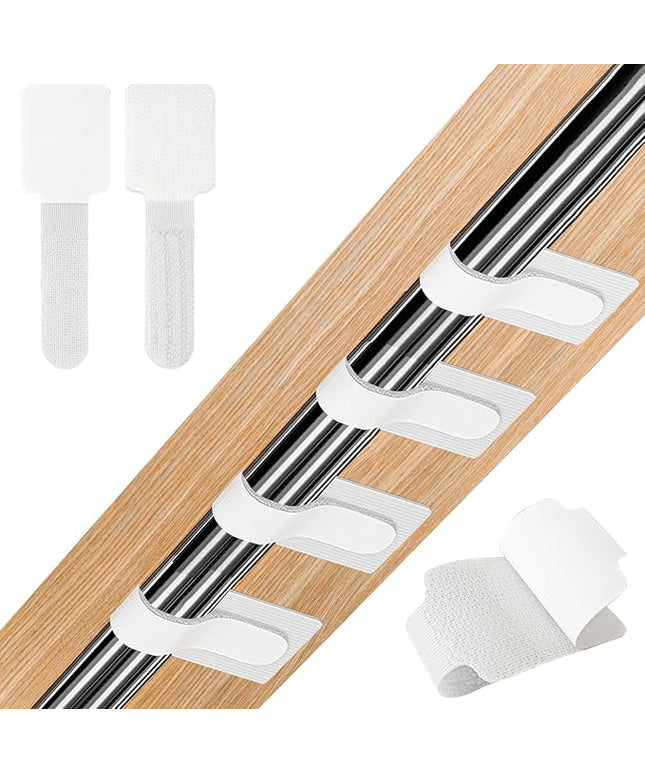 36PCS Cable Organizer Hook and Loop Cable Ties, Self Adhesive Hook and Loop Cable Straps Sticky-back Cable Management Cord Organizer Cable Clip for Household & Office Essentials (White*36)