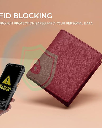 Bveyzi Ultra Slim Small RFID Wallet for Women, Leather Tiny Thin Bifold Pocket Ladies Wallet