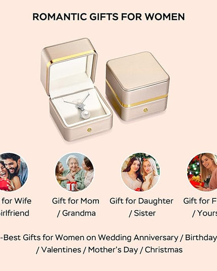 Gifts for Wife Women Anniversary -Pearl Necklace -Mom Girlfriend Her Fine Jewelry Mothers Day Valentines Christmas Birthdays Gift