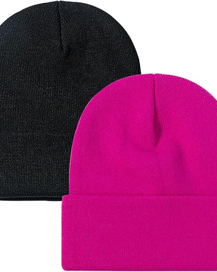 ZOORON 1&2 Pack Beanie for Men Women Slouchy Beanie Hats Winter Knit Caps Soft Ski Hat Unisex