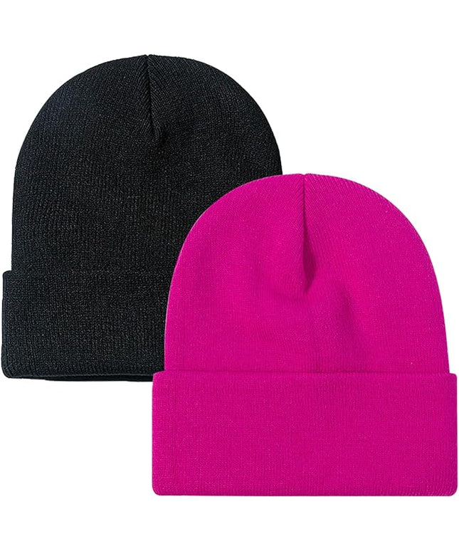 ZOORON 1&2 Pack Beanie for Men Women Slouchy Beanie Hats Winter Knit Caps Soft Ski Hat Unisex