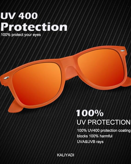 KALIYADI Polarized Sunglasses for Men and Women Matte Finish Sun glasses Color Mirror Lens UV Blocking (3 Pack)
