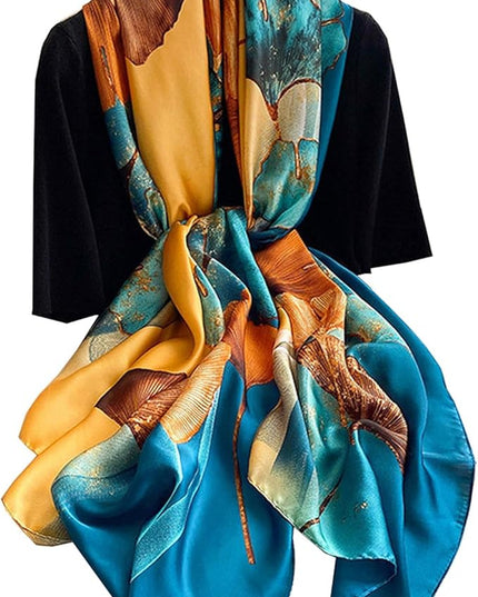 Fashion Scarves Scarf 100% Silk Feeling Scarf Silk Like Scarves Long Lightweight Sunscreen Shawls for Women