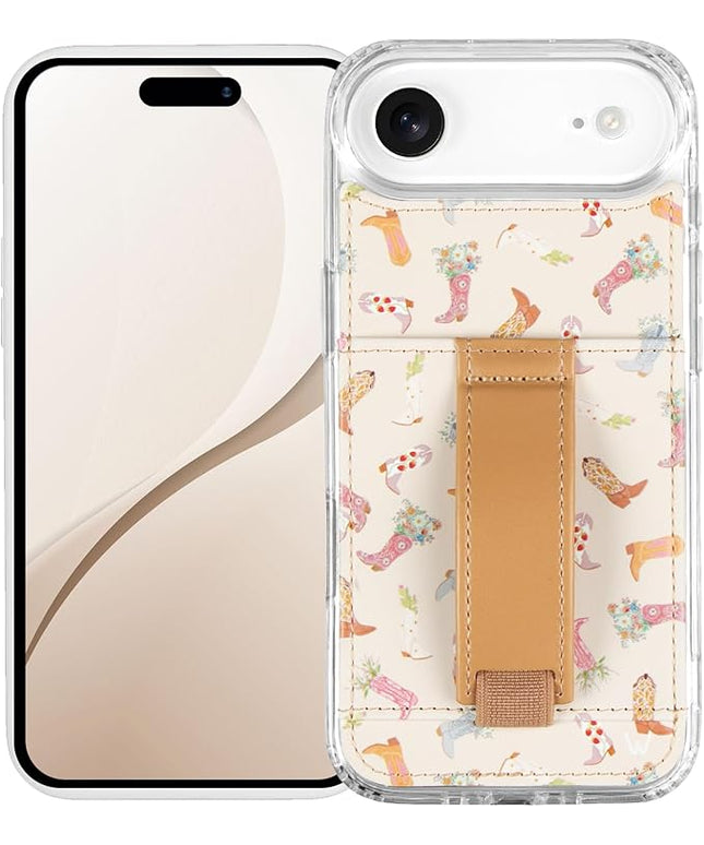 Walli Cases for iPhone 17 Air Case Aesthetic Wallet Phone Case Card Holder, Securely Holds up to 2 Cards - Cute, Trendy Phone Cover for Women, fits iPhone 17 Air, with Kickstand & Finger Strap