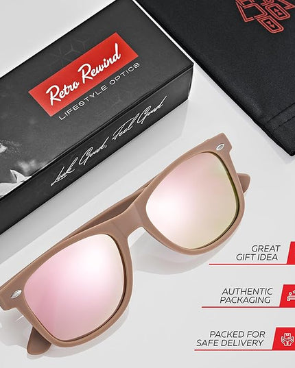 Retro Rewind Polarized Sunglasses for Men and Women - UV Protection Classic Sun Glasses