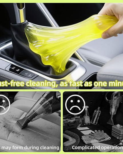ColorCoral Car Cleaning Gel (Lemon Scent,Yellow),Reusable Dust Cleaning Gel for Car Interior Cleaning Kit, Auto Vent Cleaner，Keyboard Cleaner Gel for Cleaning Dust and Debris from Corners, Crevices
