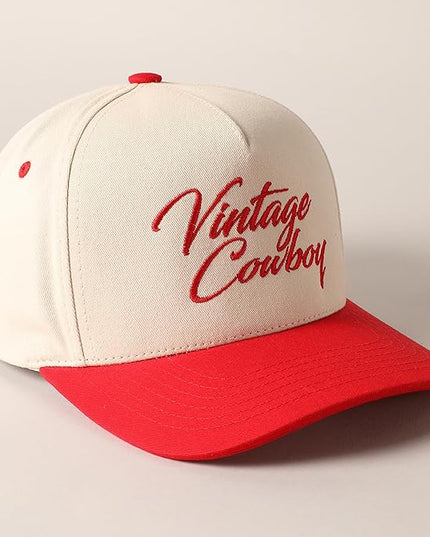 MIRMARU Two-Tone Vintage Canvas Trucker Hats for Men & Women, Adjustable Size Baseball Caps with Trendy Embroidered Design