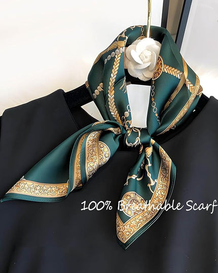 100% Mulberry Silk Scarf for Women Hair Lightweight Square Neckerchief Wrap For Head Scarves 21"