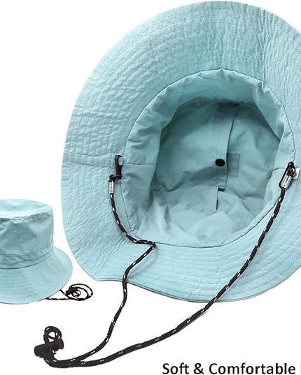 woogwin Waterproof Bucket Rain Hat with Chin Strap Quick Dry Packable Boonie Sun Hat Safari Hat UV Protection