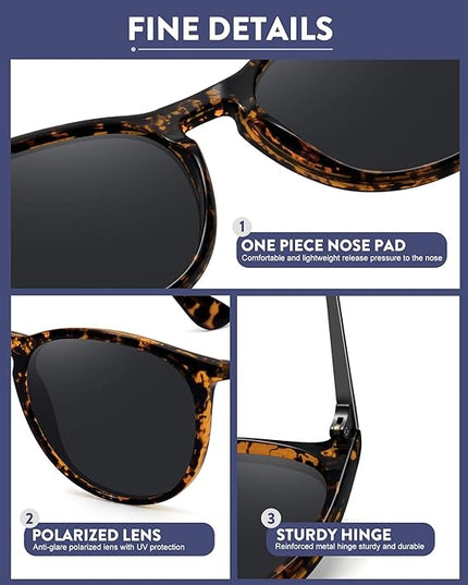 WOWSUN Retro Polarized Sunglasses Womens 2026 Trendy Round Classic Glasses