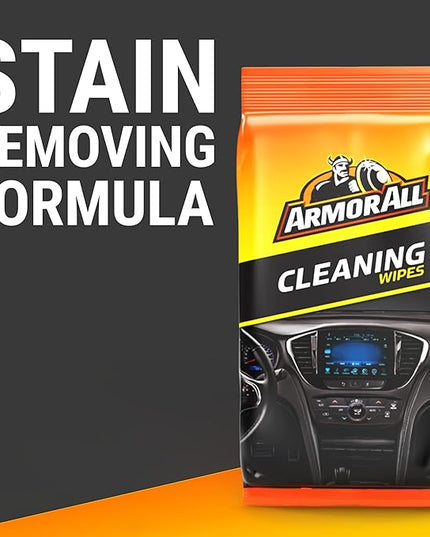 Armor All Car Cleaning Wipes, 60 Count Flat Pack, Powerful Car Wipes for Dashboards, Vinyl, Clear Plastics, Carpet and Fabric