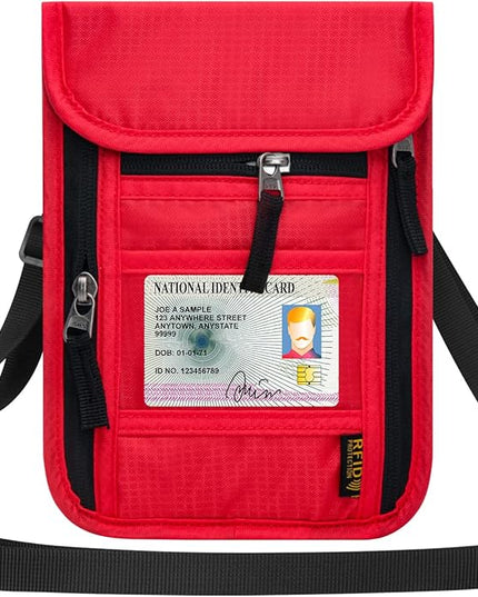 Neck Wallet for Travel,Passport Holder Neck Pouch for Men Women with Adjustable Neck Strap and RFID Blocking