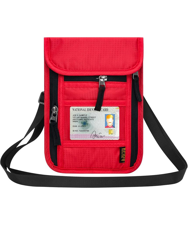 Neck Wallet for Travel,Passport Holder Neck Pouch for Men Women with Adjustable Neck Strap and RFID Blocking