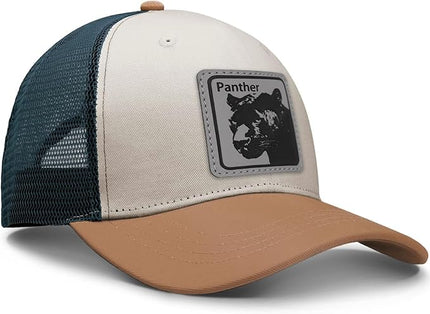 Animal Trucker Hats Leather Pattern Adjustable Snapback Mesh Animal Baseball Cap for Men
