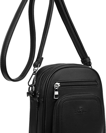 FADEON Small Purses for Women Crossbody Bags, Designer PU Leather Mini Cross Body Purse Travel Shoulder Bag Card Slots