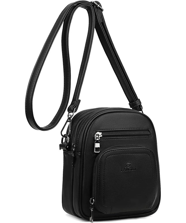 FADEON Small Purses for Women Crossbody Bags, Designer PU Leather Mini Cross Body Purse Travel Shoulder Bag Card Slots