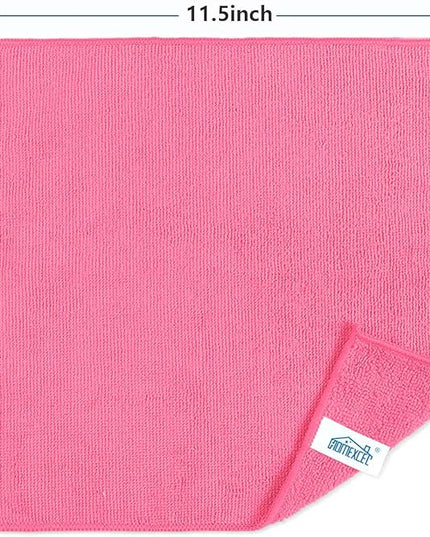 HOMEXCEL Pink Microfiber Cleaning Cloth, 8 Pack Cleaning Towels for Kitchen, Lint Free, Scratch-Free, Highly Absorbent, and Reusable Cleaning Rags for House, Window and Glass, Cars, 11.5 X11.5 inch