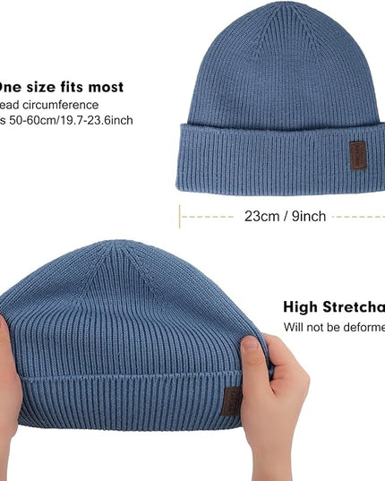 Wmcaps Winter Beanie for Men Women, Fleece Lined Beanie Soft Warm Knit Hat Ski Stocking Cuffed Cap