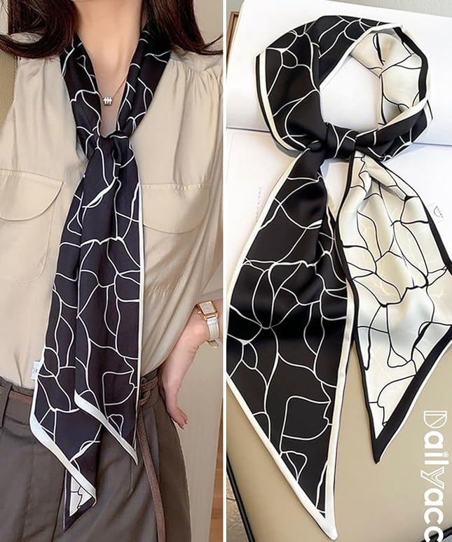 Dailyacc Hair Scarf for Women Fashion Silky Satin Headscarf Wrap Breathable Lightweight Neck Scarves For Handbag