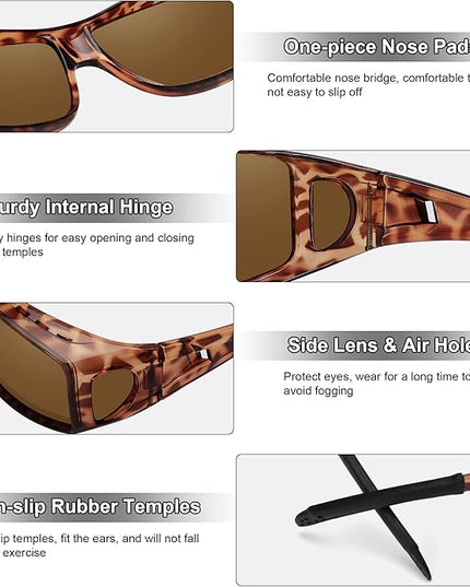 MEETSUN Fit Over Glasses Sunglasses for Men Women,Wrap Around Sunglasses Polarized UV400 Protection