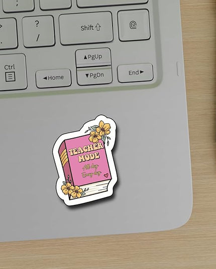 (3Pcs) Teacher Mode All Day, Every Day Sticker, Teacher Sticker Decorate Books Laptop Phone Water Bottles Kindles Stickers Tumbler Sticker Waterproof Vinyl Decorate Sticker 3"" Inch