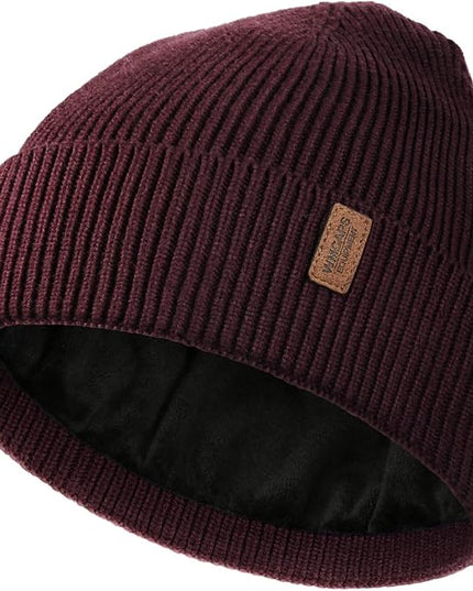 Wmcaps Winter Beanie for Men Women, Fleece Lined Beanie Soft Warm Knit Hat Ski Stocking Cuffed Cap