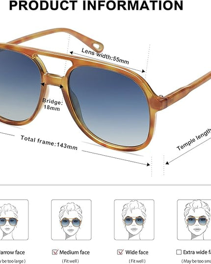 SOJOS Retro Polarized Aviator Sunglasses Womens Mens Classic 70s 80s Vintage Trendy Square Aviators SJ2174