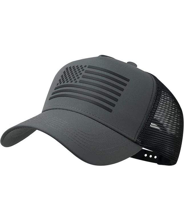 IIN American Flag Mesh Baseball Cap, Patriotic Trucker Hat for Men Women, Quick-Dry Breathable Design, Adjustable Snapback