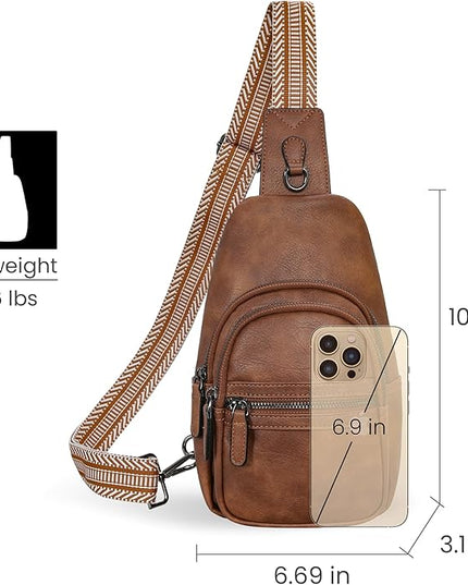 HESHE Sling Bag for Women Anti Theft Small Crossbody Bags Leather Fanny Pack Cross Body Purse for Travel