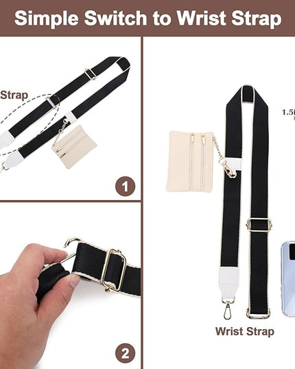 XANGNIER Clip and Go Strap for Phone with Wallet Crossbody, Phone Strap with Zippered Wallet, Adjustable Anti Theft Cellphone Lanyard for Women, Cellphone Chain Accessories,Multicolor 11